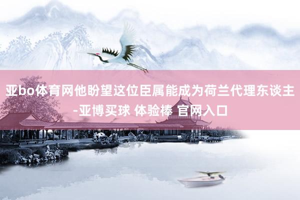 亚bo体育网他盼望这位臣属能成为荷兰代理东谈主-亚博买球 体验棒 官网入口