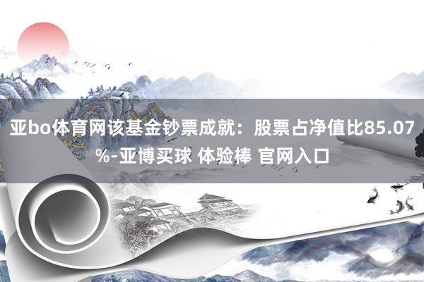 亚bo体育网该基金钞票成就：股票占净值比85.07%-亚博买球 体验棒 官网入口