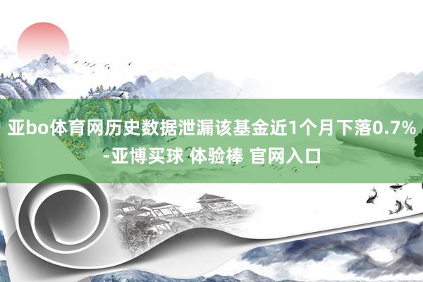 亚bo体育网历史数据泄漏该基金近1个月下落0.7%-亚博买球 体验棒 官网入口