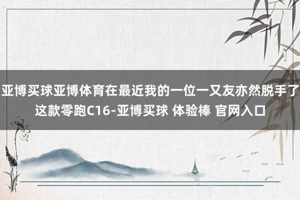 亚博买球亚博体育在最近我的一位一又友亦然脱手了这款零跑C16-亚博买球 体验棒 官网入口
