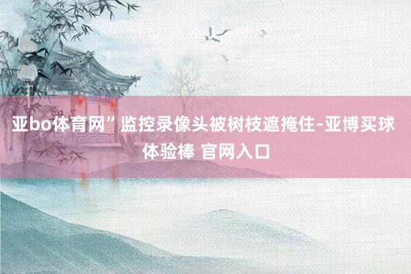 亚bo体育网”监控录像头被树枝遮掩住-亚博买球 体验棒 官网入口