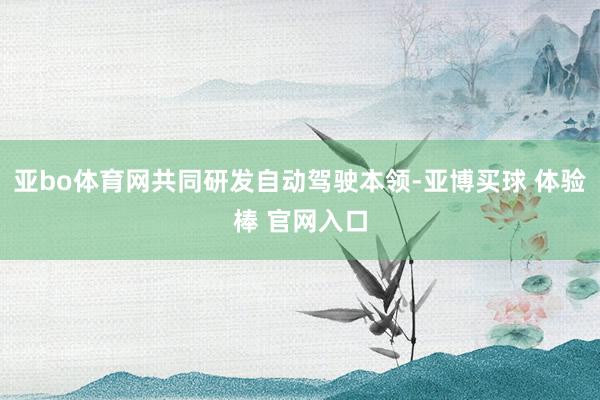 亚bo体育网共同研发自动驾驶本领-亚博买球 体验棒 官网入口
