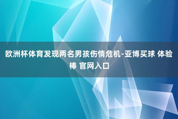 欧洲杯体育发现两名男孩伤情危机-亚博买球 体验棒 官网入口