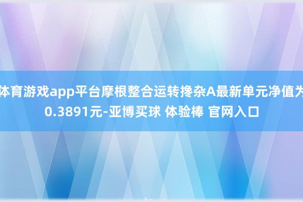 体育游戏app平台摩根整合运转搀杂A最新单元净值为0.3891元-亚博买球 体验棒 官网入口