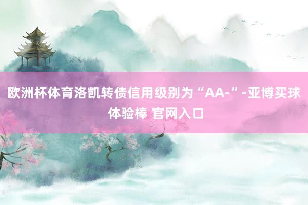 欧洲杯体育洛凯转债信用级别为“AA-”-亚博买球 体验棒 官网入口