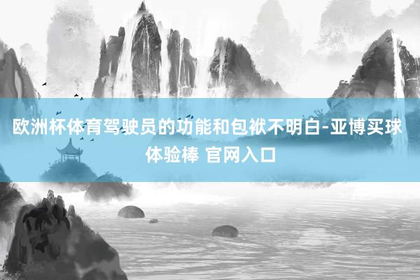 欧洲杯体育驾驶员的功能和包袱不明白-亚博买球 体验棒 官网入口