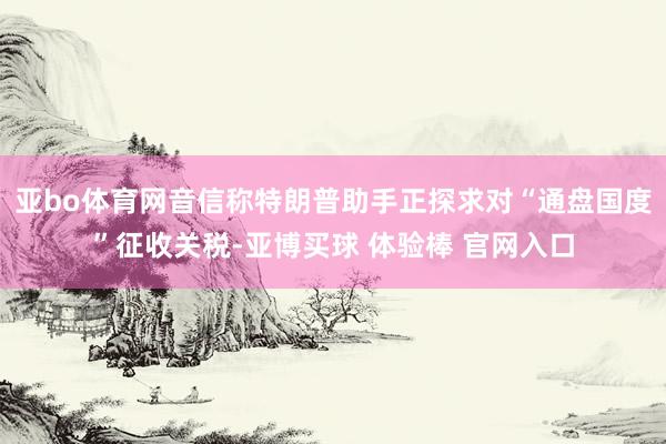 亚bo体育网音信称特朗普助手正探求对“通盘国度”征收关税-亚博买球 体验棒 官网入口