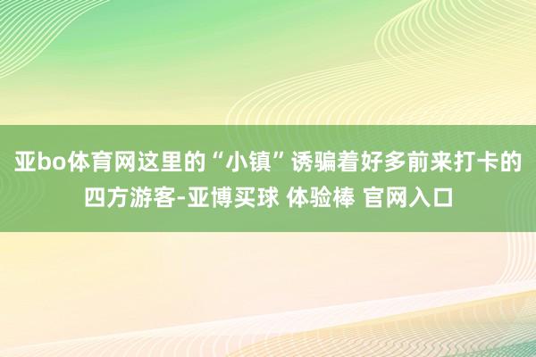 亚bo体育网这里的“小镇”诱骗着好多前来打卡的四方游客-亚博买球 体验棒 官网入口