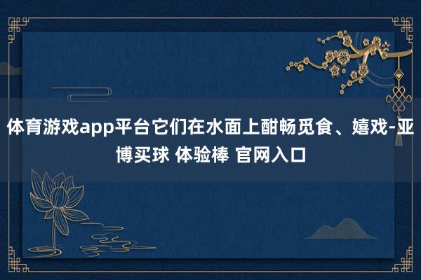 体育游戏app平台它们在水面上酣畅觅食、嬉戏-亚博买球 体验棒 官网入口