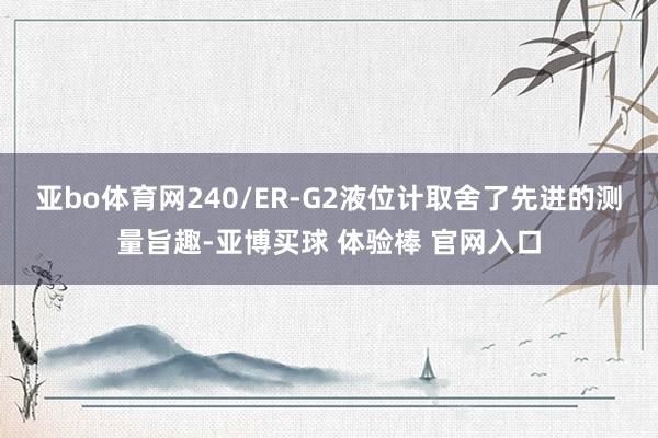 亚bo体育网240/ER-G2液位计取舍了先进的测量旨趣-亚博买球 体验棒 官网入口