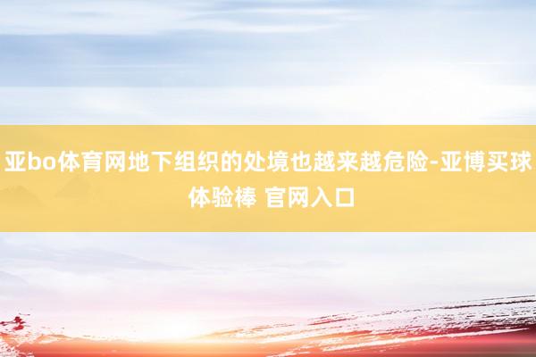亚bo体育网地下组织的处境也越来越危险-亚博买球 体验棒 官网入口