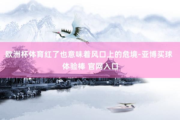 欧洲杯体育红了也意味着风口上的危境-亚博买球 体验棒 官网入口