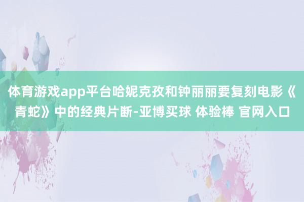 体育游戏app平台哈妮克孜和钟丽丽要复刻电影《青蛇》中的经典片断-亚博买球 体验棒 官网入口