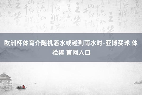 欧洲杯体育介随机落水或碰到雨水时-亚博买球 体验棒 官网入口