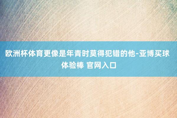 欧洲杯体育更像是年青时莫得犯错的他-亚博买球 体验棒 官网入口