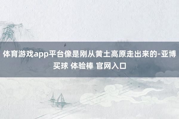 体育游戏app平台像是刚从黄土高原走出来的-亚博买球 体验棒 官网入口
