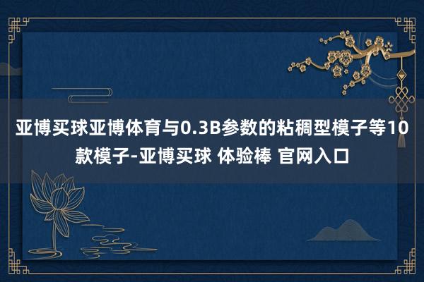 亚博买球亚博体育与0.3B参数的粘稠型模子等10款模子-亚博买球 体验棒 官网入口