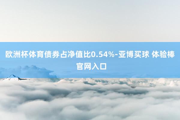 欧洲杯体育债券占净值比0.54%-亚博买球 体验棒 官网入口