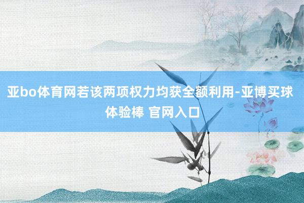 亚bo体育网若该两项权力均获全额利用-亚博买球 体验棒 官网入口