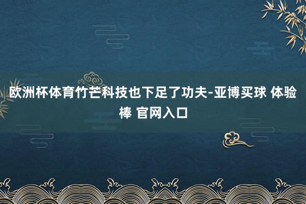 欧洲杯体育竹芒科技也下足了功夫-亚博买球 体验棒 官网入口