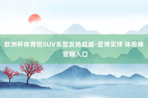 欧洲杯体育但SUV车型发扬超越-亚博买球 体验棒 官网入口