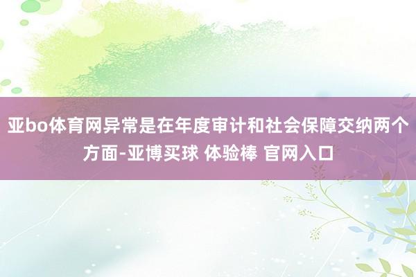 亚bo体育网异常是在年度审计和社会保障交纳两个方面-亚博买球 体验棒 官网入口
