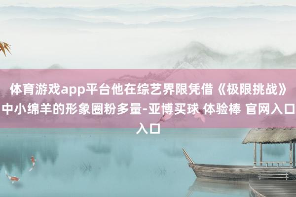 体育游戏app平台他在综艺界限凭借《极限挑战》中小绵羊的形象圈粉多量-亚博买球 体验棒 官网入口