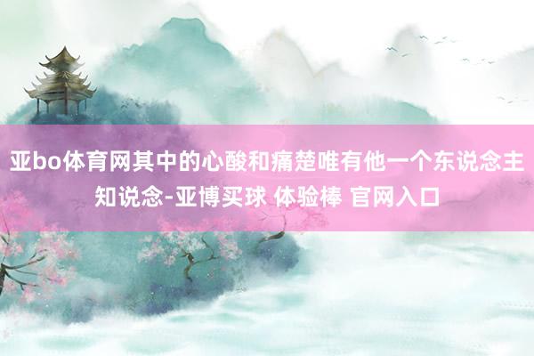 亚bo体育网其中的心酸和痛楚唯有他一个东说念主知说念-亚博买球 体验棒 官网入口