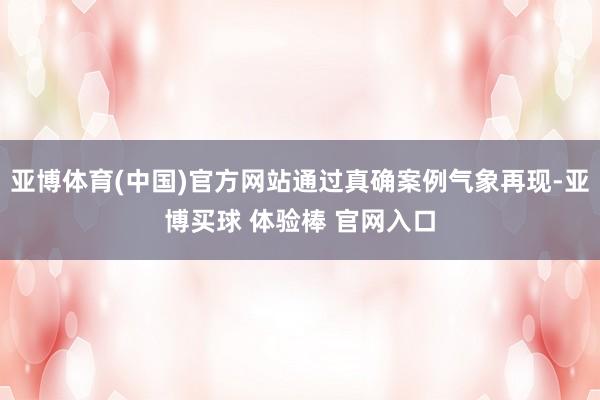 亚博体育(中国)官方网站通过真确案例气象再现-亚博买球 体验棒 官网入口