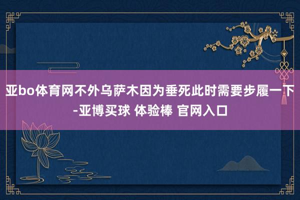 亚bo体育网不外乌萨木因为垂死此时需要步履一下-亚博买球 体验棒 官网入口