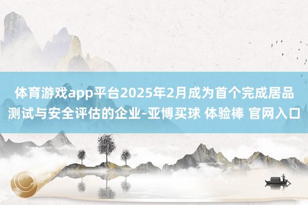 体育游戏app平台2025年2月成为首个完成居品测试与安全评估的企业-亚博买球 体验棒 官网入口