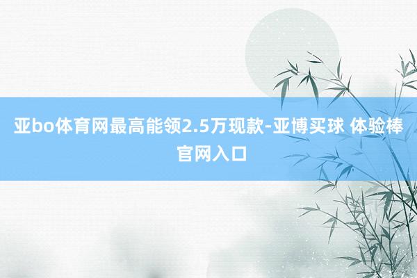 亚bo体育网最高能领2.5万现款-亚博买球 体验棒 官网入口