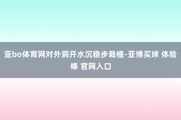 亚bo体育网对外洞开水沉稳步栽植-亚博买球 体验棒 官网入口