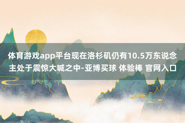 体育游戏app平台现在洛杉矶仍有10.5万东说念主处于震惊大喊之中-亚博买球 体验棒 官网入口