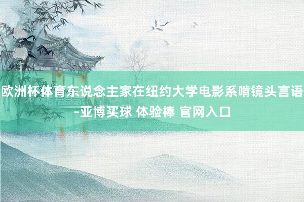 欧洲杯体育东说念主家在纽约大学电影系啃镜头言语-亚博买球 体验棒 官网入口