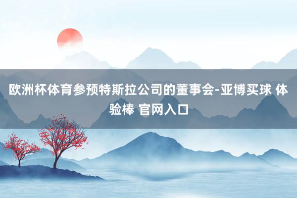 欧洲杯体育参预特斯拉公司的董事会-亚博买球 体验棒 官网入口